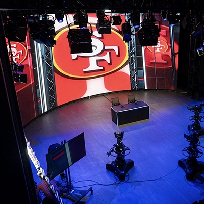 49ers virtual set on the LED volume